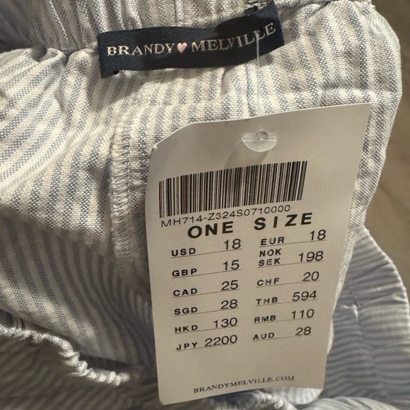 Brandy Melville Linen Short Striped - Picture 3 of 3